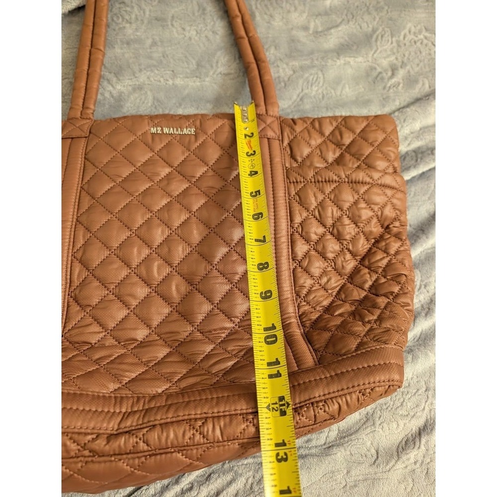 MZ Wallace Quilted Tote in Cognac Brown Nylon - Picture 15 of 16